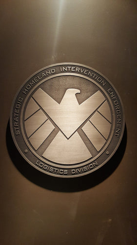 large sized Marvels Agents of SHIELD comic inspired plaque Strategic Homeland Intervention Enforcement Logistics Division