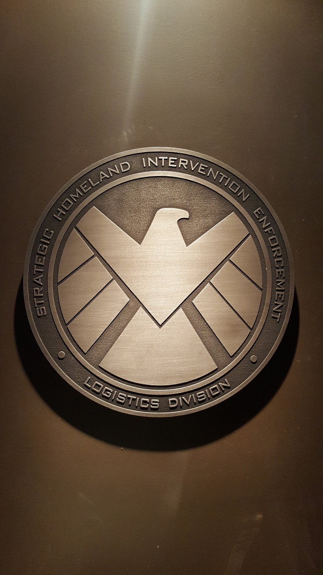 large sized Marvels Agents of SHIELD comic inspired plaque Strategic Homeland Intervention Enforcement Logistics Division