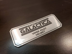 Battlestar Galactica Viper Pilot helmet data plate