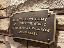 large sized Disneyland entranceway plaque