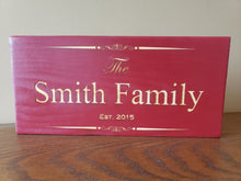 Family name established wood sign