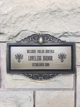 Personalized Haunted Mansion Themed address Plaque Sign silver and black finish