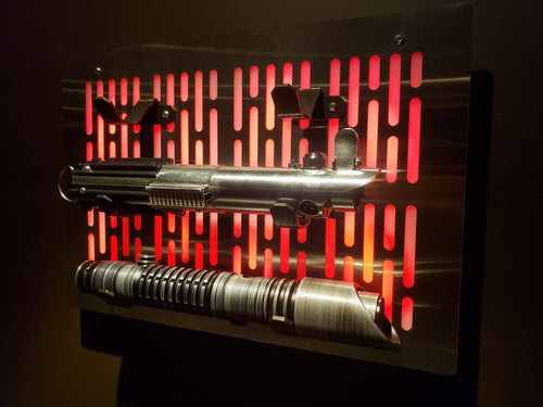 Star Wars triple Lightsaber wallmount Display stand with LED lights