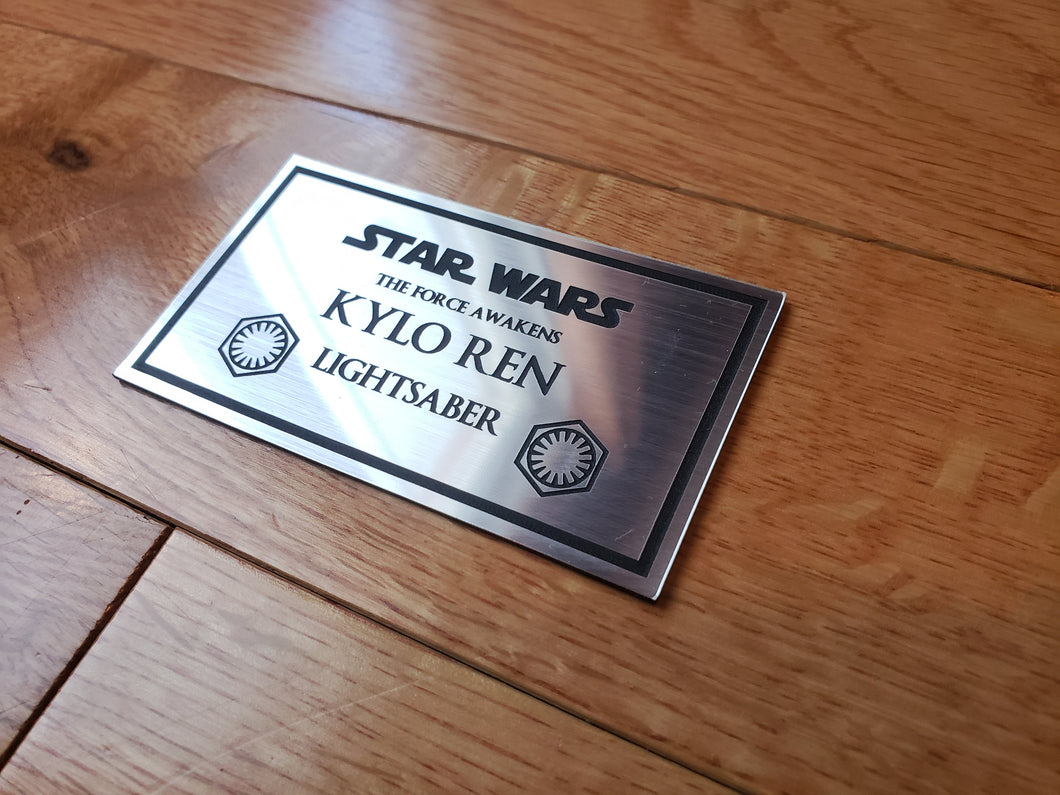 Star Wars Kylo Ren data plate