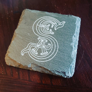 set of 4 society of explorers and adventurers themed slate coasters