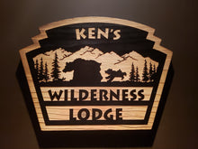 customized wilderness lodge wood sign