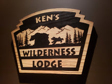 customized wilderness lodge wood sign