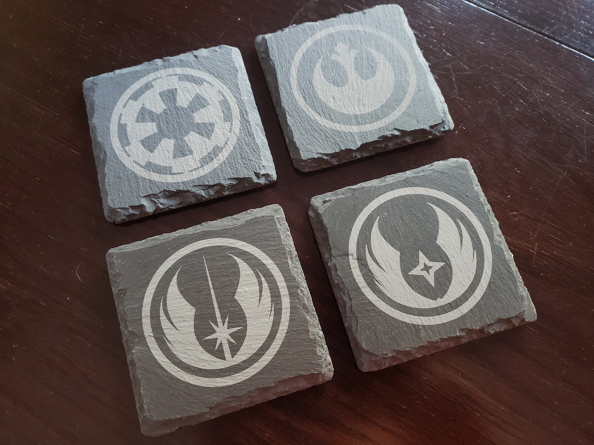 set of 4 Star wars themed slate coasters