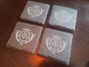 set of 4  hollywood tower hotel themed slate coasters