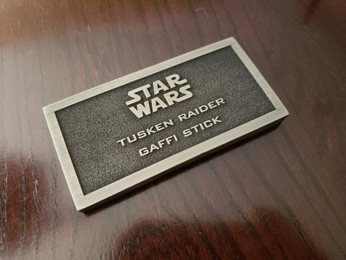 star wars Tusken Raider Gaffi stick name plate placard