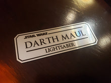 star wars Lightsaber name plate data plate