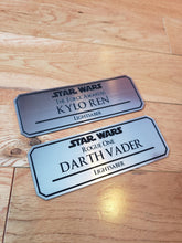 star wars Lightsaber name plate movie format
