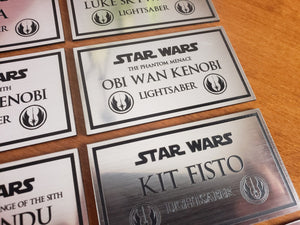 star wars lightsaber display data plate with symbols hero