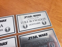 star wars lightsaber display data plate with symbols hero