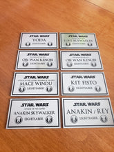 star wars lightsaber display data plate with symbols hero