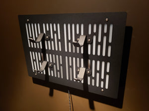 black finish double Lightsaber wallmount Display stand with LED lights