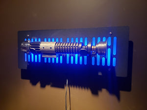 black finish single Lightsaber wallmount Display stand with LED lights