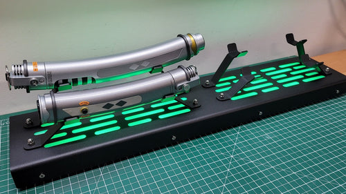 Star Wars black finish 4 Lightsaber Display stand with LED lights