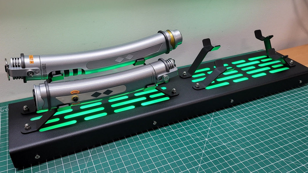 Star Wars black finish 4 Lightsaber Display stand with LED lights