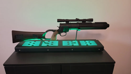 Boba Fett EE-3 blaster stand with LED lights black cover