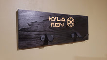 etched wood single lightsaber wallmount customizable