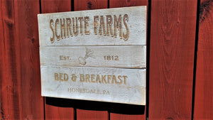 Schrute Farms bed and Breakfast reclaimed wood  farmhouse sign   customizable