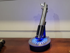 single vertical lightsaber display stand with stainless cover