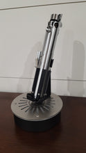 single vertical lightsaber display stand with stainless cover