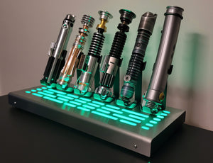 Star Wars 6 Lightsaber vertical Display stand with LED lights stainless cover