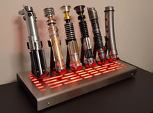 Star Wars 6 Lightsaber vertical Display stand with LED lights stainless cover