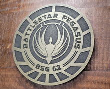 Battlestar Pegasus bridge plaque sign