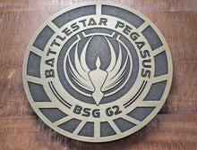 Battlestar Pegasus bridge plaque sign