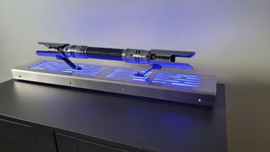 long lightsaber stand with LED lights stainless finish cover