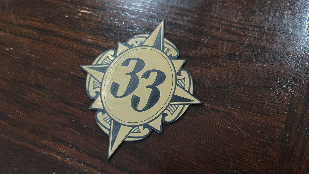 Club 33 plastic sign ornament