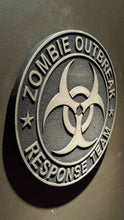 zombie outbreak response team plaque brass finish