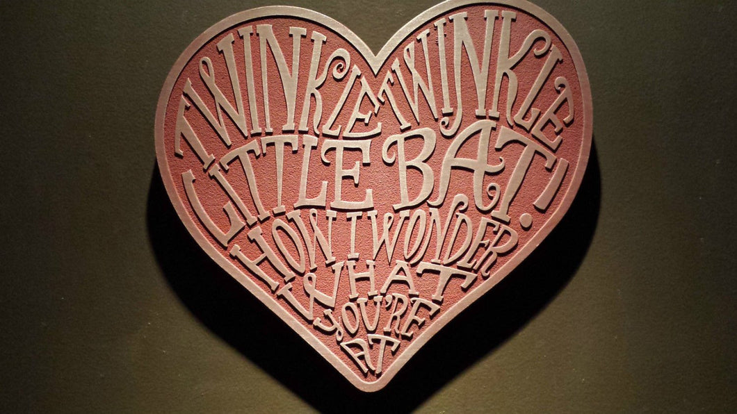 Alice in Wonderland themed wall plaque - twinkle twinkle