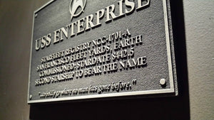 Star Trek USS Enterprise Dedication plaque replica