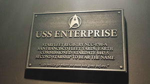 Star Trek USS Enterprise Dedication plaque replica