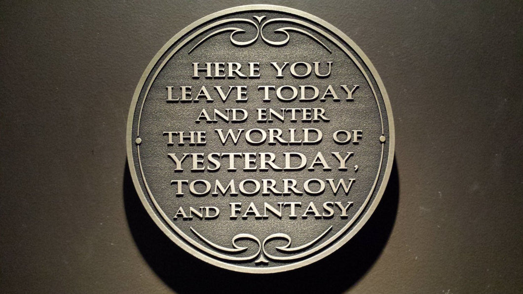 Disneyworld entranceway plaque