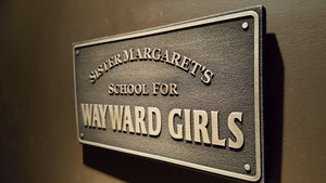 Marvels Deadpool School for Wayward Girls sign plaque Daredevil Hellhouse