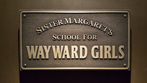 Marvels Deadpool School for Wayward Girls sign plaque Daredevil Hellhouse