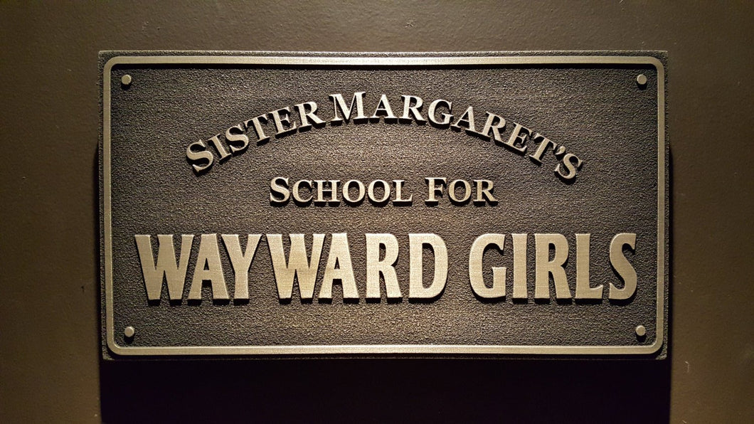 Marvels Deadpool School for Wayward Girls sign plaque Daredevil Hellhouse