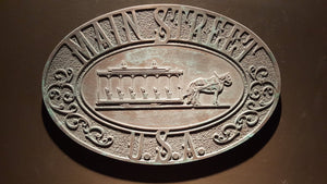 Disney Main Street USA trash can plaque sign antiqued finish